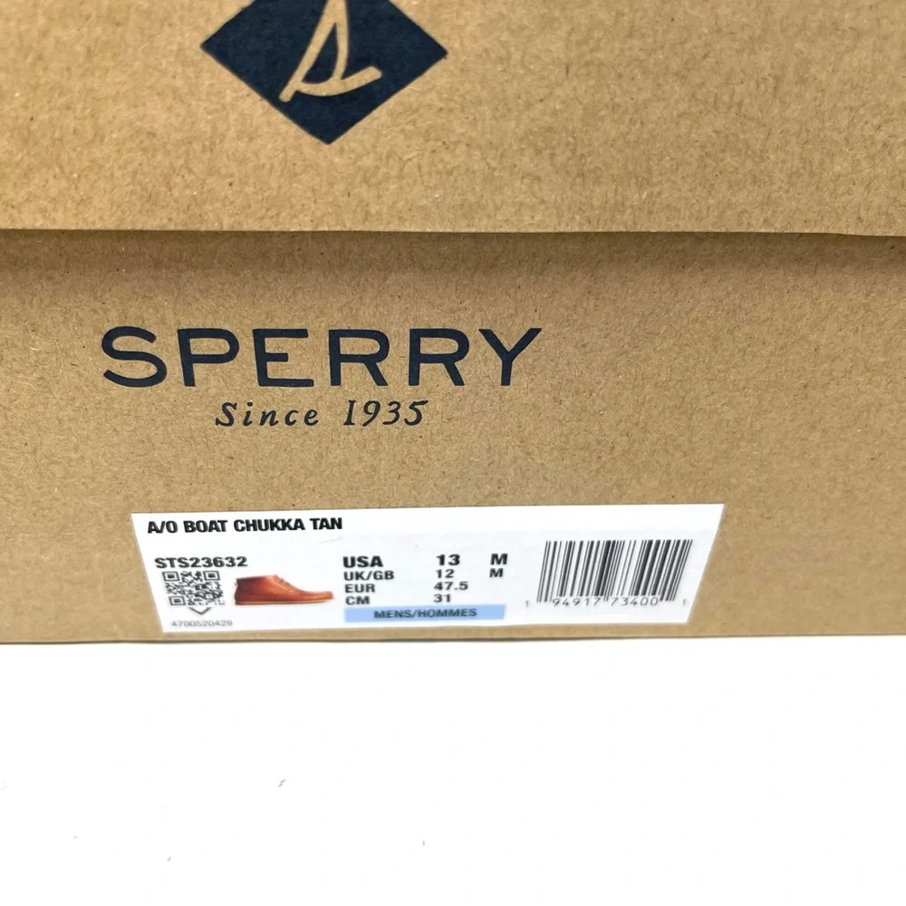 Sperry A/O Mens Boat Chukka Boots‎ Brown Distressed Leather